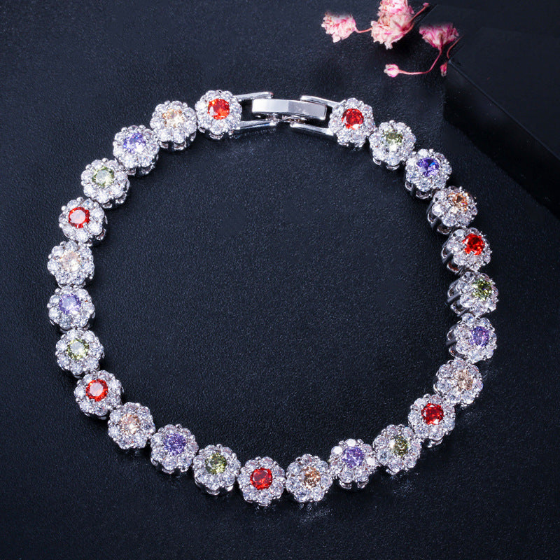 Elegant Zircon Platinum Bracelet