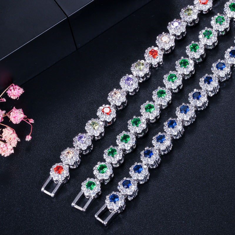 Elegant Zircon Platinum Bracelet
